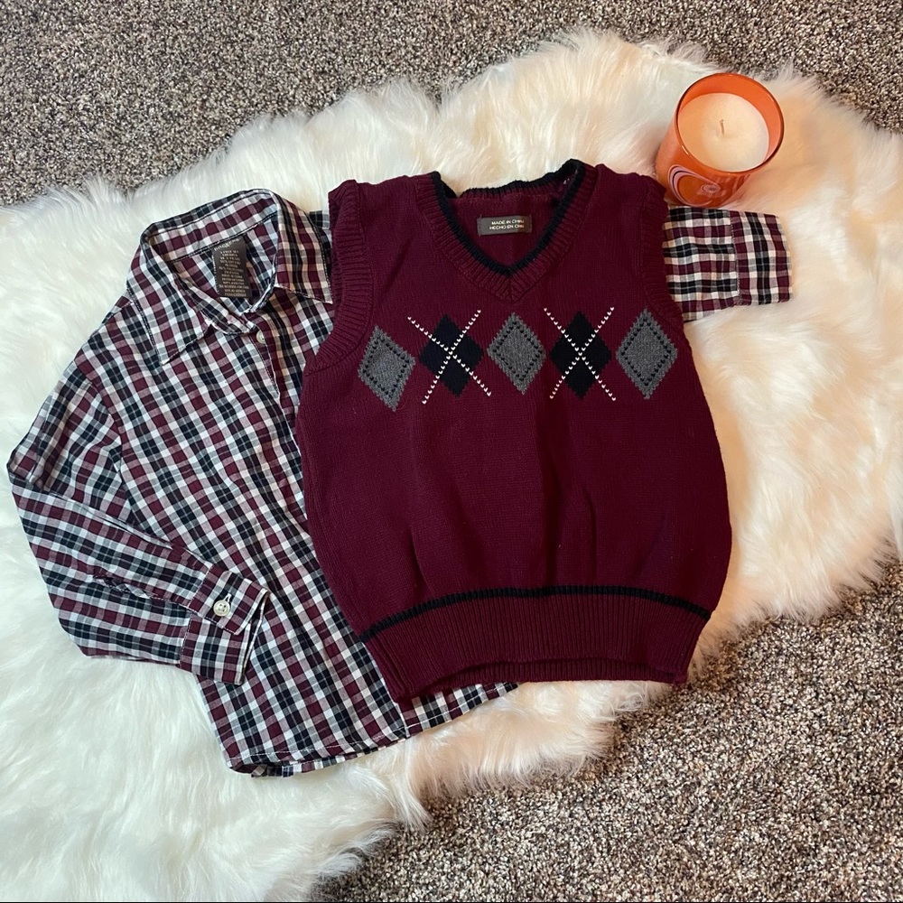 Dockers Button Down Shirt and Sweater Vest Bundle